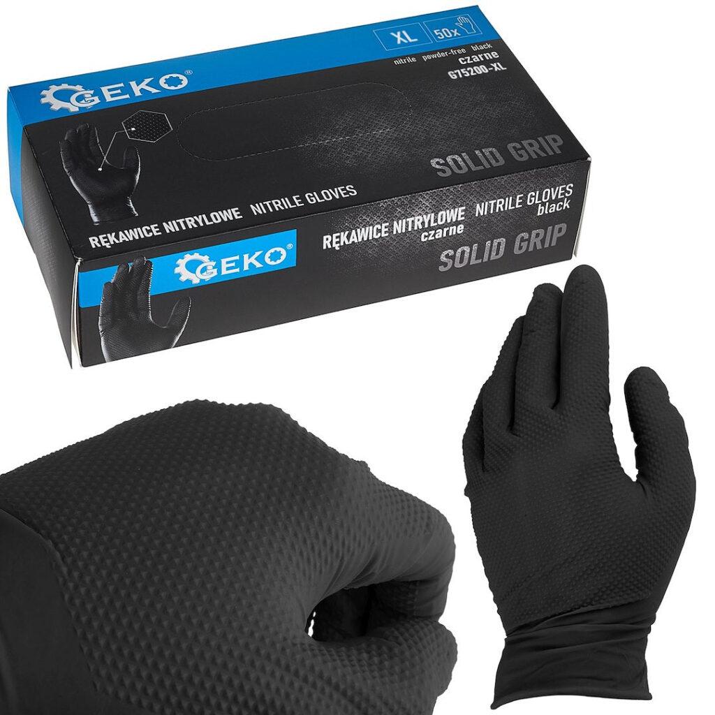 Nitriilkindad SOLID GRIP, 50 tk, suurus XL, must
