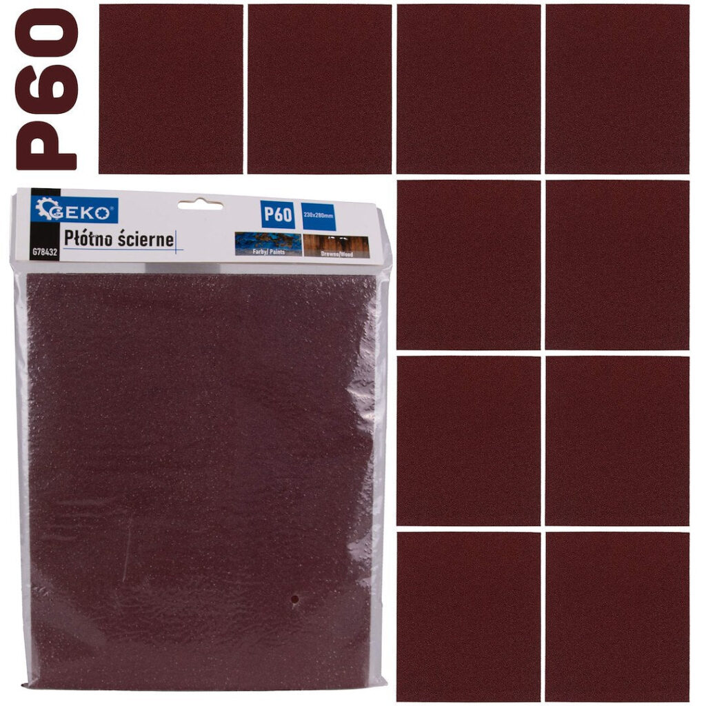 Abrasiivriie – leht 230 x 280 mm P60 – pakk 10 tk