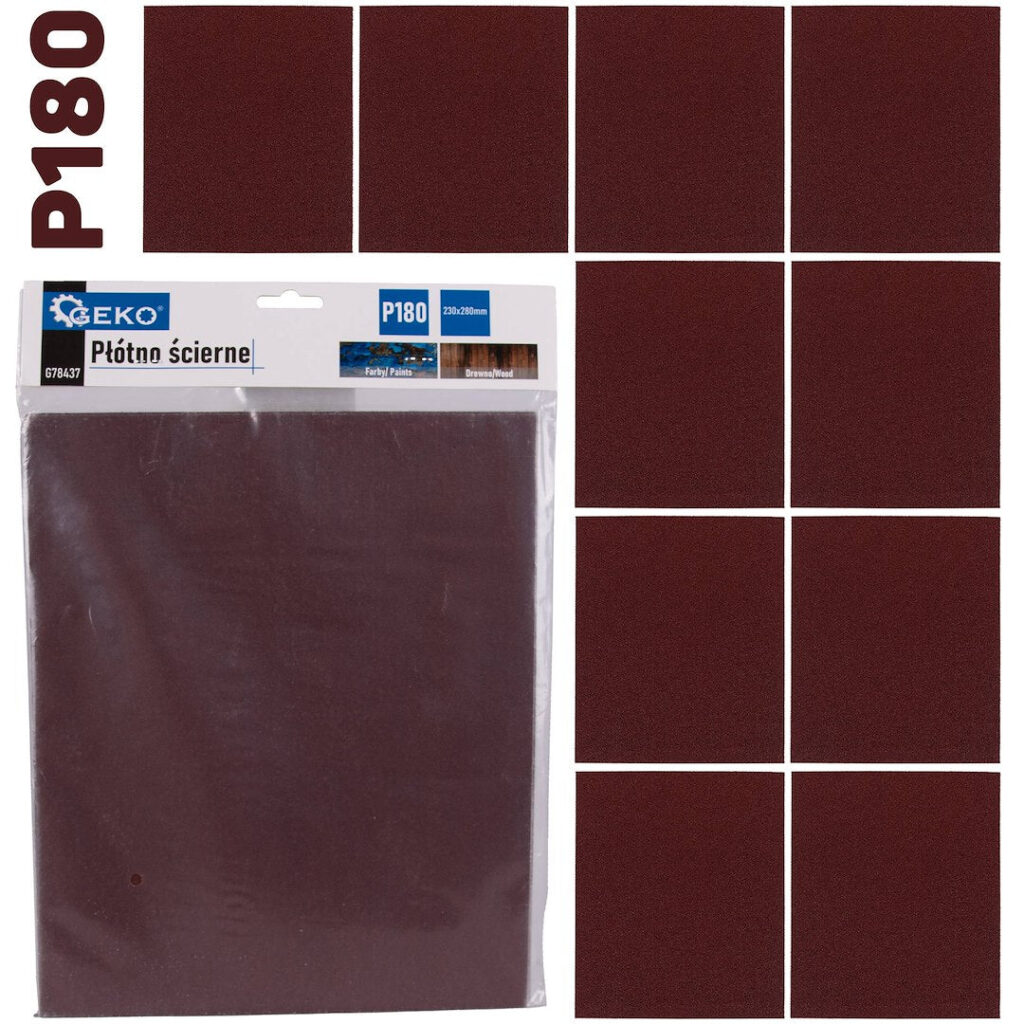 Abrasiivriie – leht 230 x 280 mm P180 – 10 tk pakend