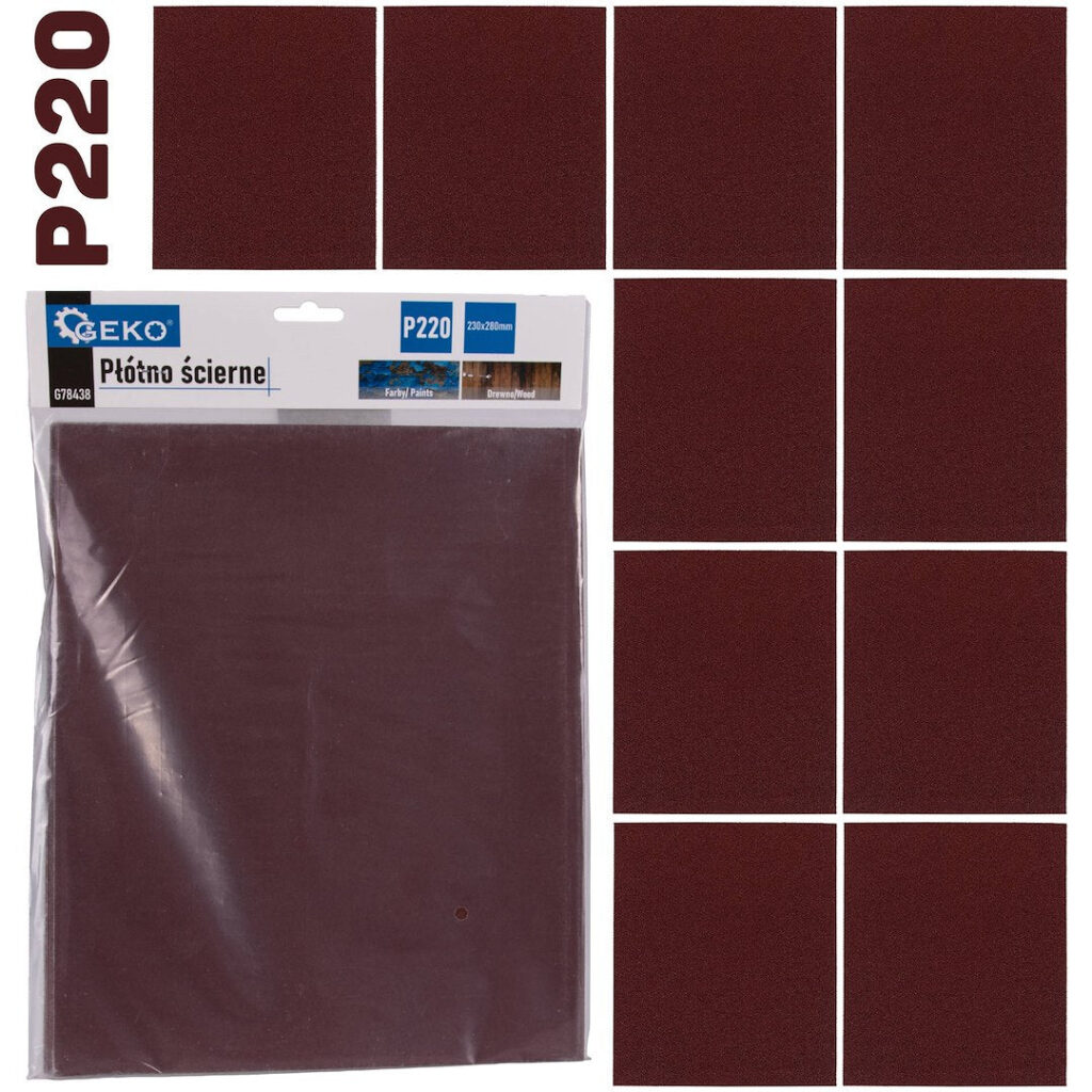 Abrasiivriie – leht 230 x 280 mm P220 – 10 tk pakk