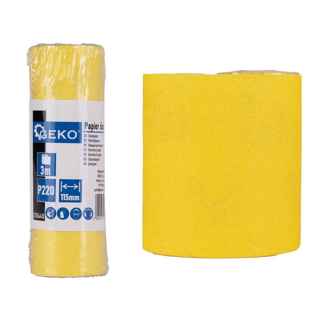 Liivapaberirull, 115 mm x 3 m, P220 – 4 tk komplekt