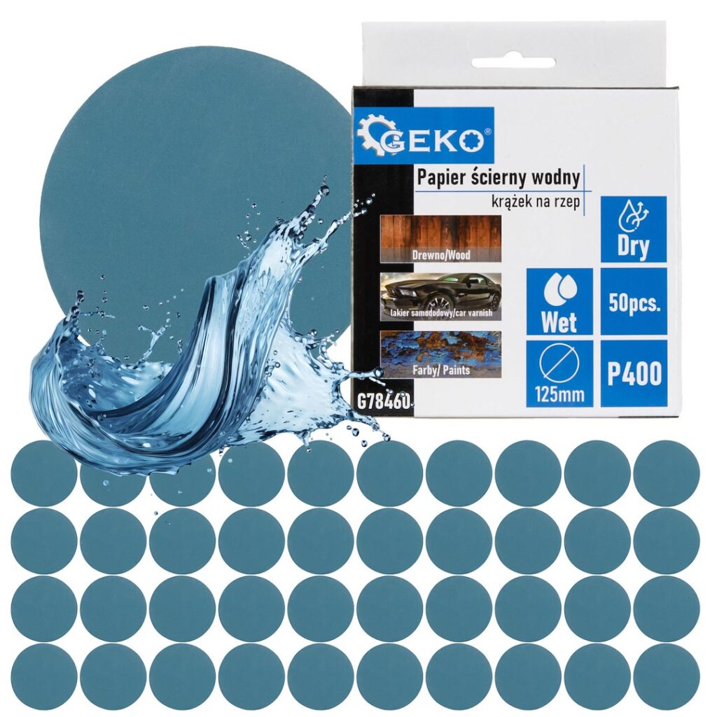 Waterproof Sandpaper Disc 125 mm P400 – Pack of 50