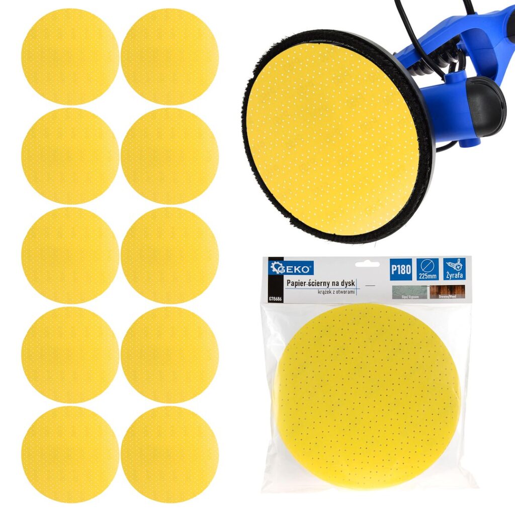 Alumiiniumoksiidist kollane lihvketas Giraffe seinalihvijale, 225mm, karedus 180 – 10 tk pakk
