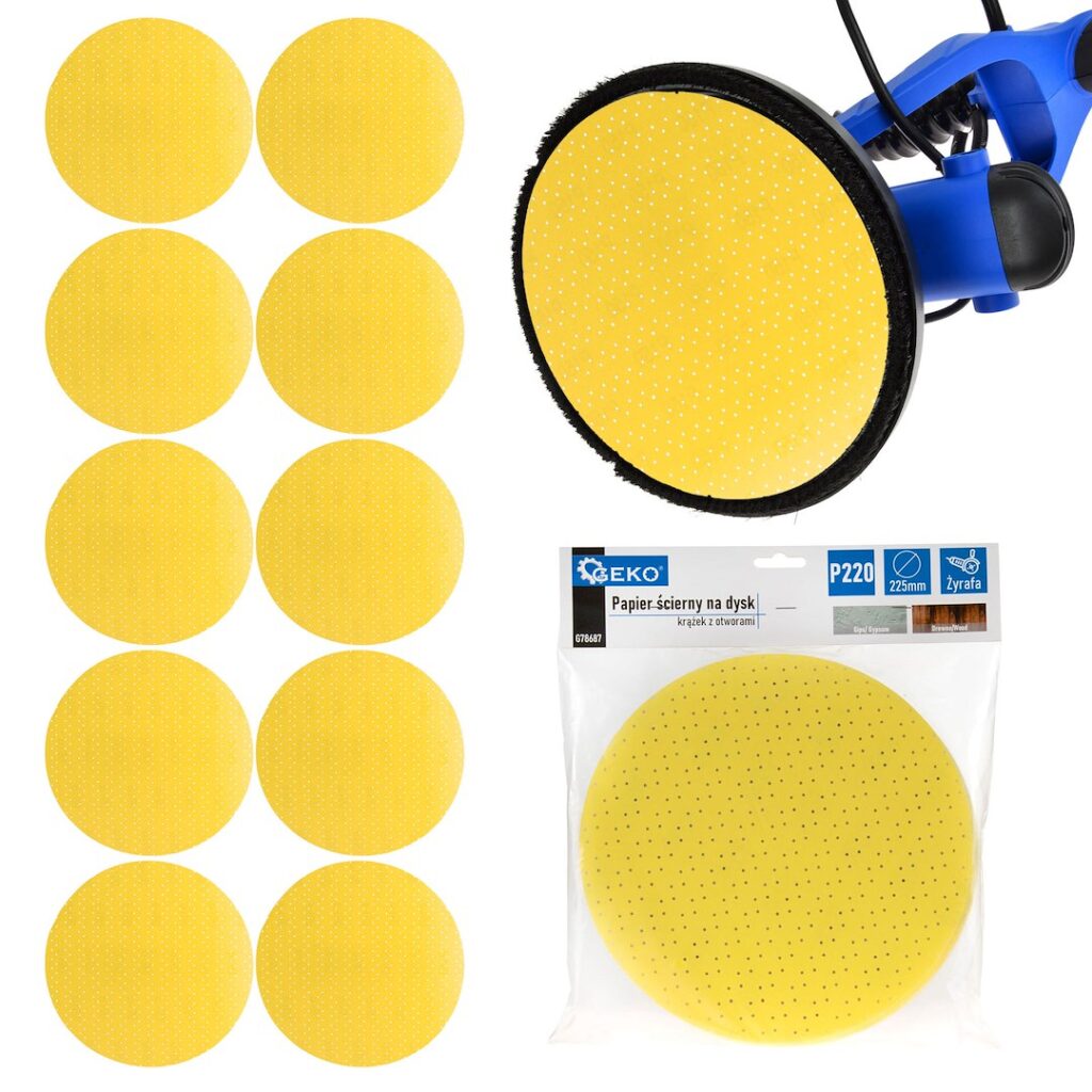 Alumiiniumoksiidist kollane lihvketas Giraffe lihvija jaoks, 225 mm, teralisus 220 – pakk 10 tk