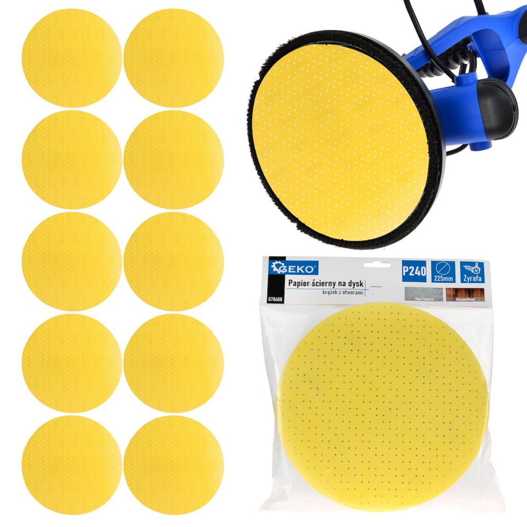 Kollane alumiiniumoksiidist lihvketas Giraffe lihvija jaoks, 225mm, tera 240 – pakendis 10 tk