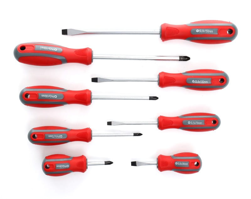 KRAFT&DELE 8-osaline lapik- ja ristpeakruvikeerajate komplekt KD10252