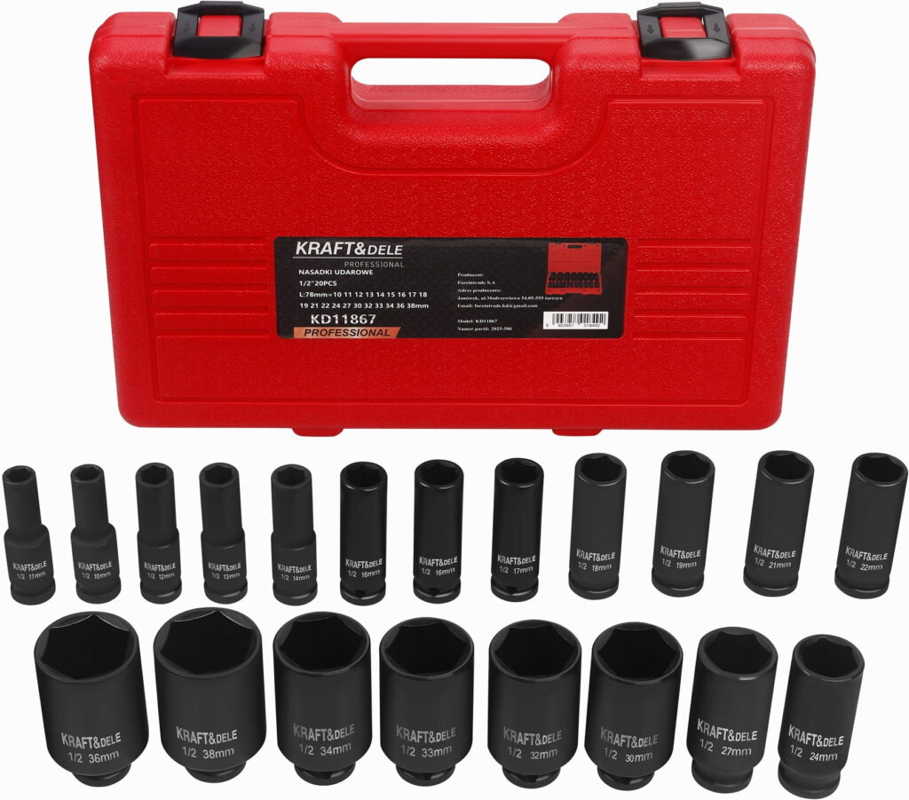 KRAFT&DELE 1/2″ löökpadrunite komplekt, 20 tk KD11867