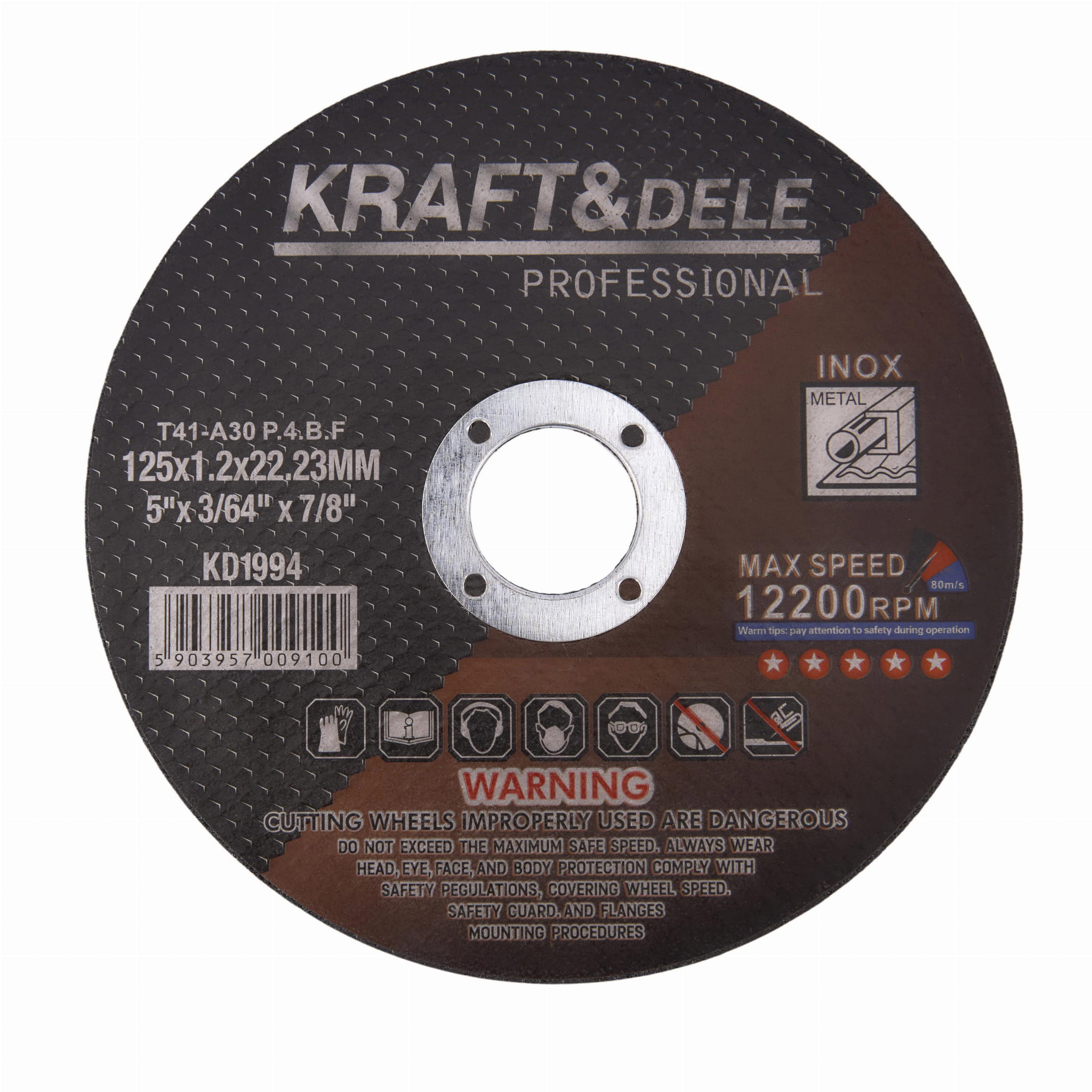KRAFT&DELE metalli lõikeketas 125 × 1,2 × 22,23 mm KD1994 – 10 tk komplekt