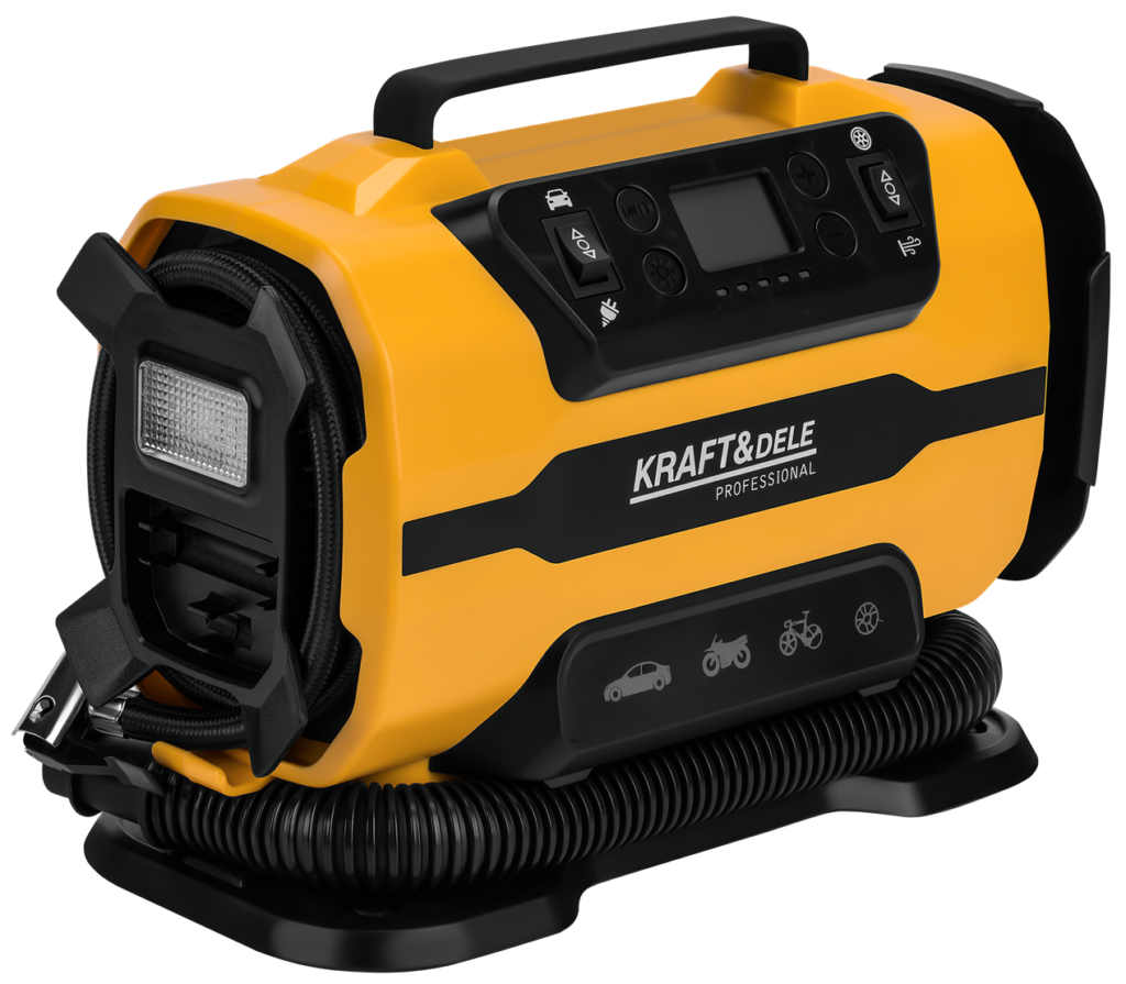 KRAFT&DELE autokompressor LED-taskulambiga 12 V / 230 V KD3441