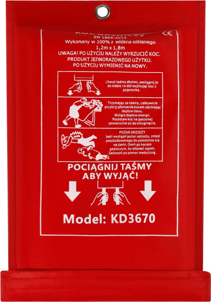 KRAFT&DELE klaaskiust tulekustutustekk 1,2 × 1,8 m KD3670