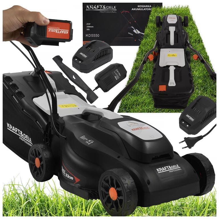 KRAFT&DELE akumuruniiduk 21 V 4 Ah 32 l, niitmiskõrgus 25–65 mm KD5550