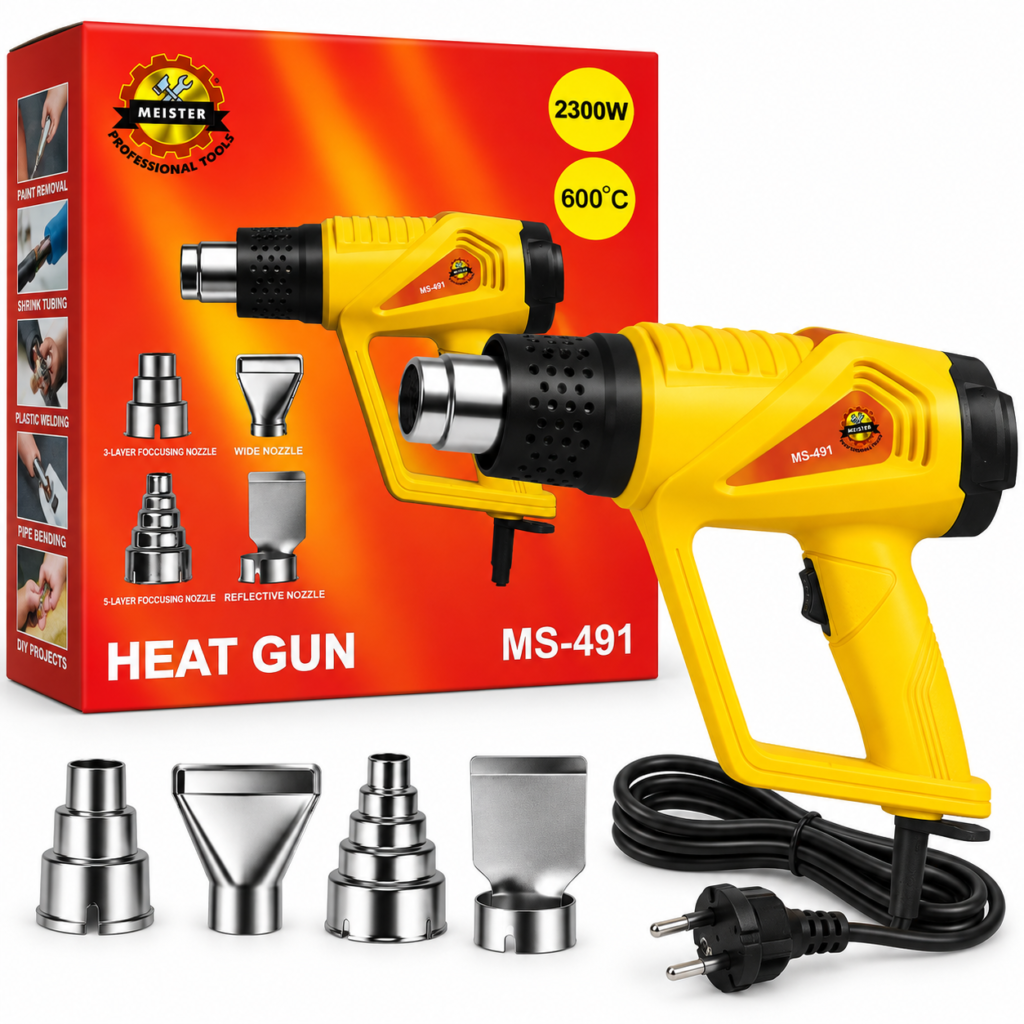 MEISTER kuumaõhupuhur 2300 W 60–600 °C 4 otsikut MS-491