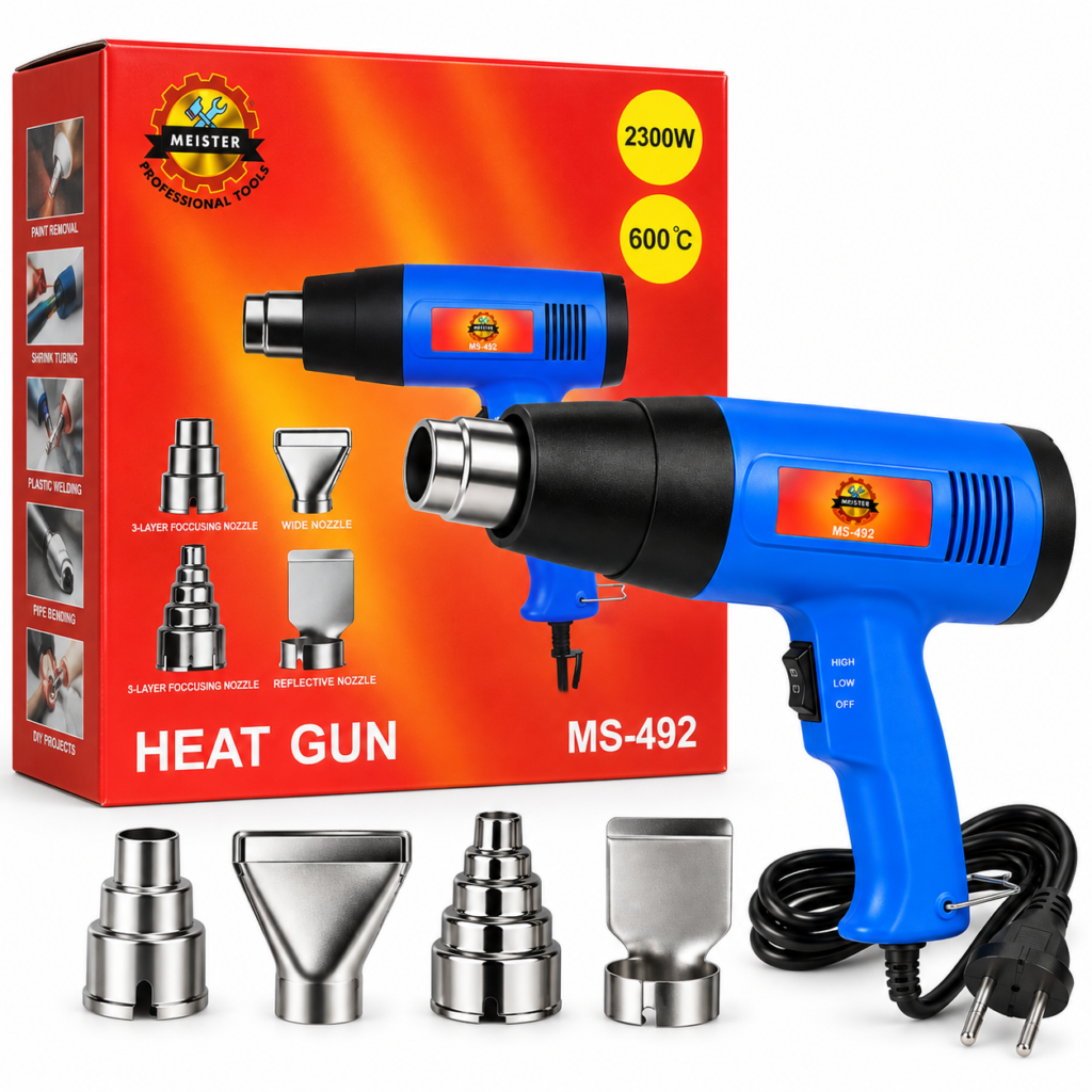 MEISTER kuumaõhupuhur 2300 W kuni 600 °C 4 otsikuga MS-492
