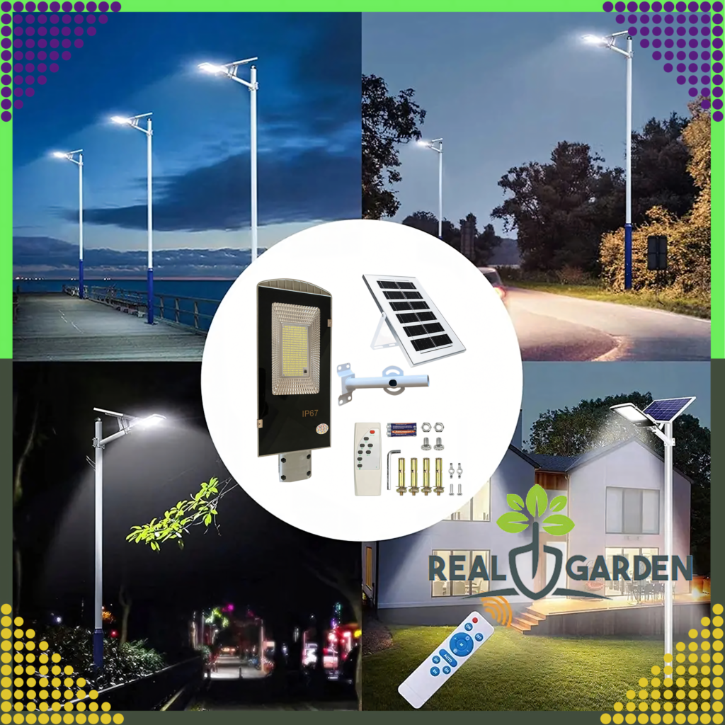 Postile paigaldatav päikeseenergia LED-aiavalgusti 300 W 299 LED RC-K-1330