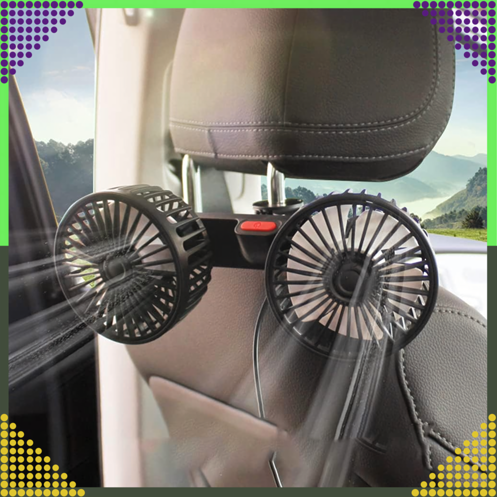 USB-toitega 360° pöörlev kahe ventilaatoripeaga autoventilaator RC-K-1431