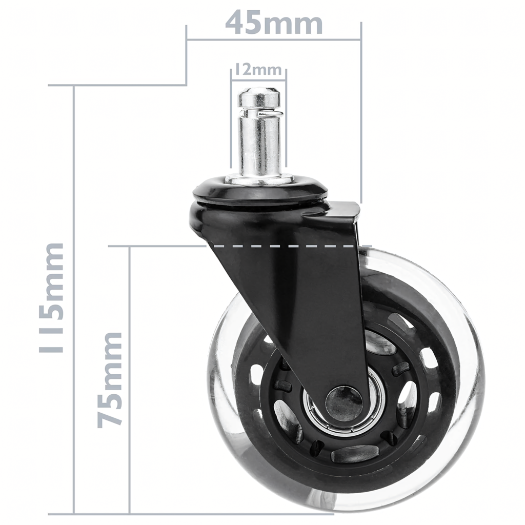Kummist laagriga ratas kontori- ja mängutoolile RC-K-1643