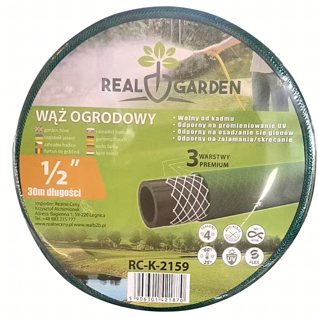 3-kihiline kummist aiavoolik 30 m 1/2 tolli RC-K-2159