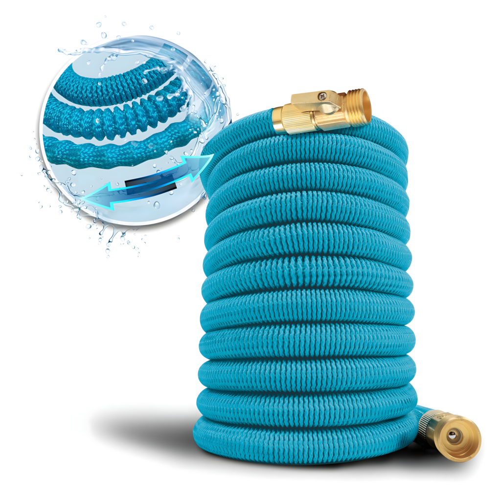 Elastne pikenev aiavoolik 5–15 m koos pihustuspüstoliga 1/2″ ja 3/4″ ühendustele RC-K-2231