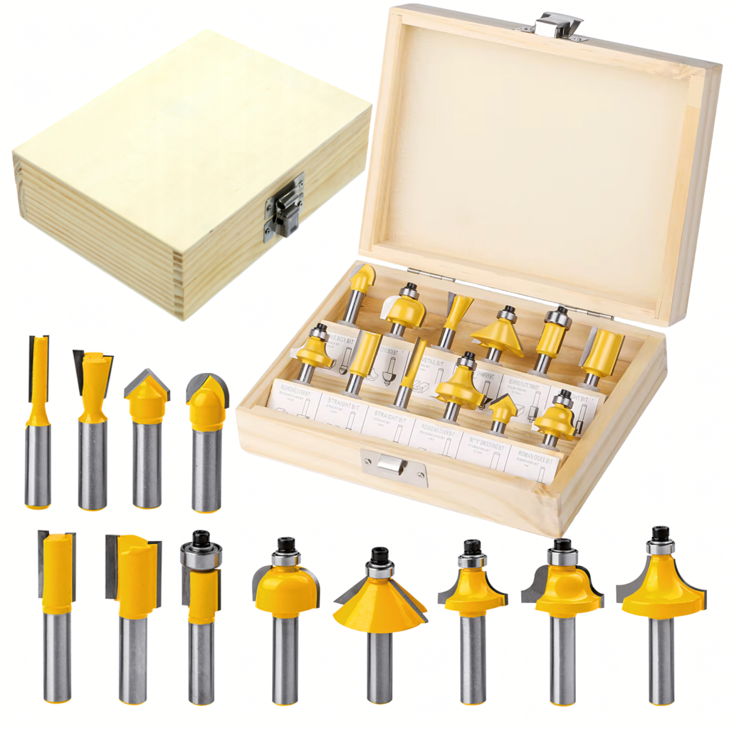 12-osaline kiirtööterasest puidutöötlusfreeside komplekt RC-K-2302