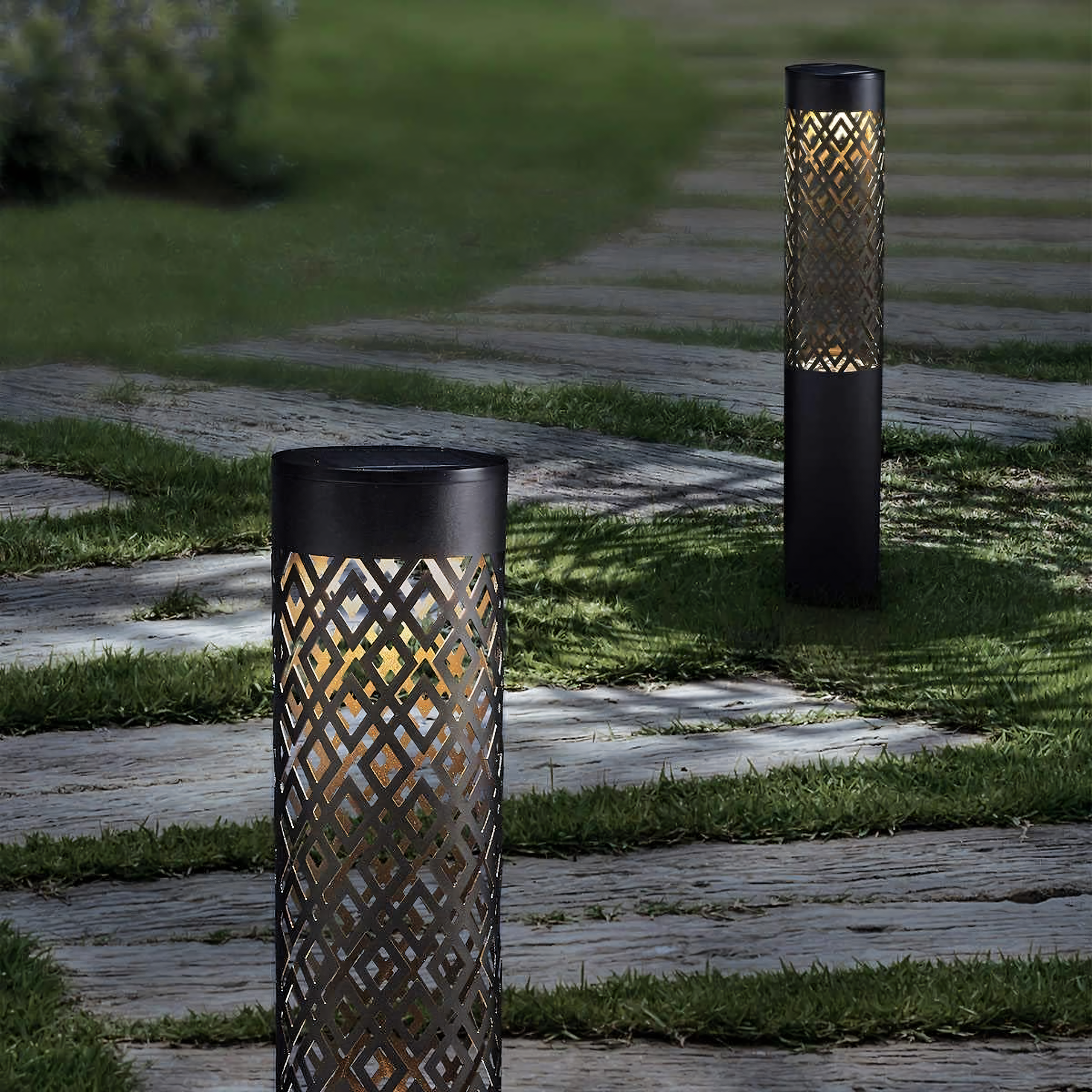 Decorative Solar Garden Spike Lamp Torch Lantern 71cm 2 pcs (F5) (T)