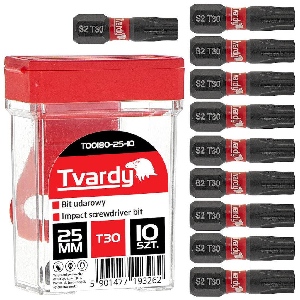 Löökkruvikeeraja otsak T30, 25 mm, S2 – karp – Pakk 10 tk