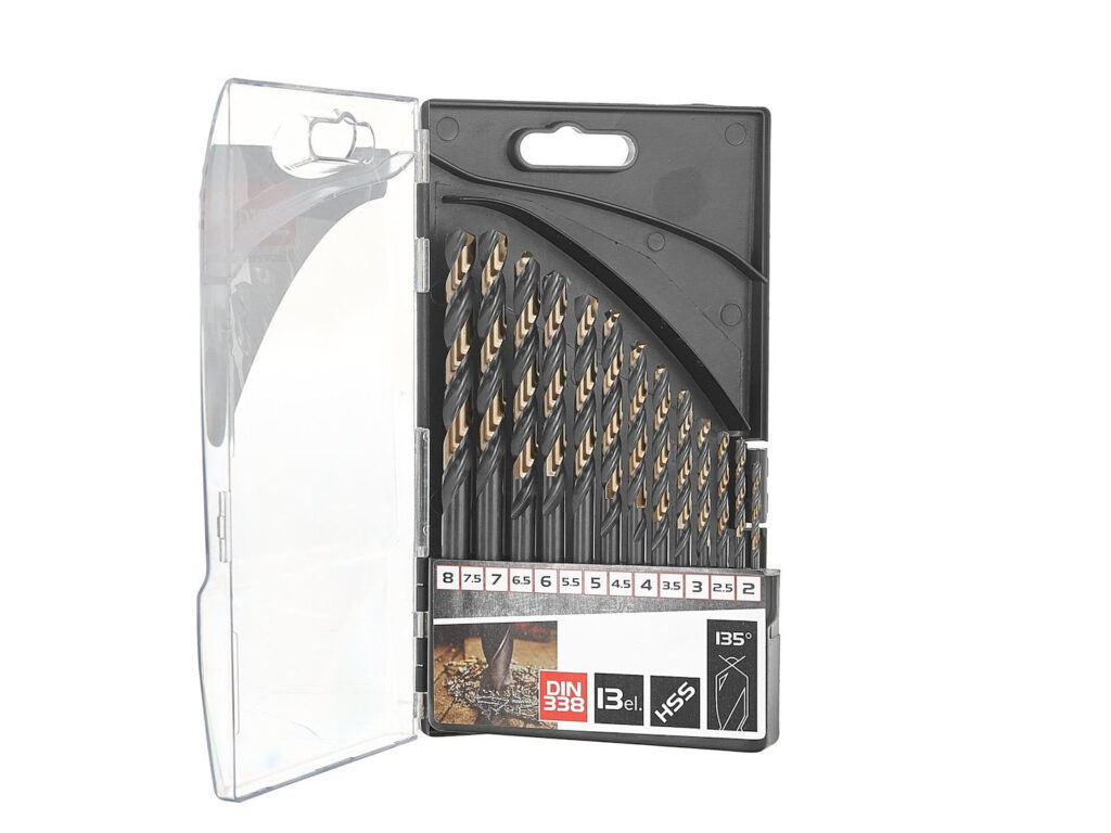 13 tk HSS 2.0-8.0mm musta ja kuldse metalli spiraalpuuri otsikute komplekt