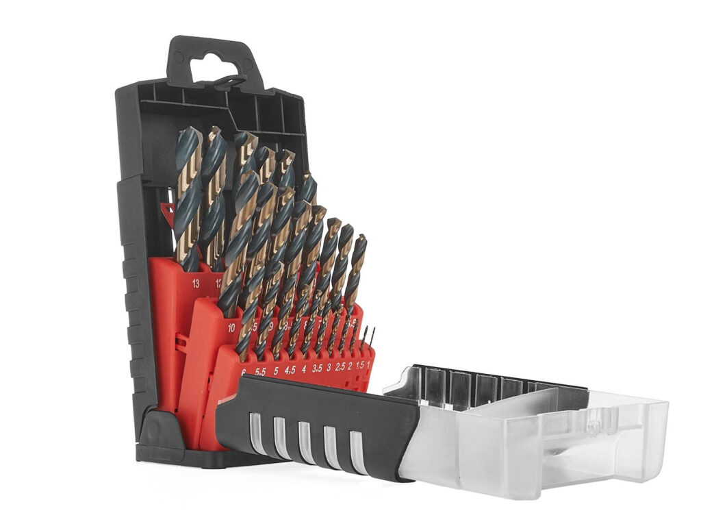 25 tk HSS 1.0-13.0 mm musta ja kuldse metalli spiraalpuuride komplekt