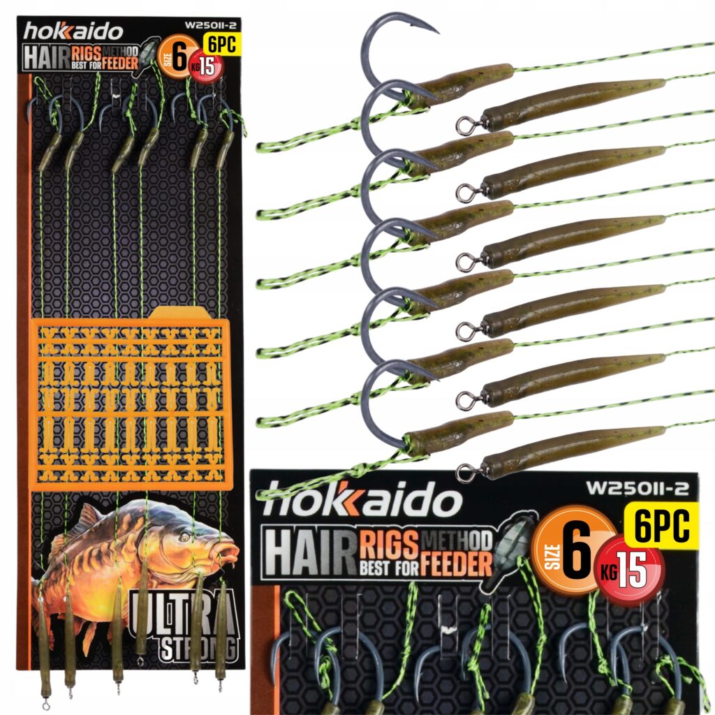 Hokkaido karpkalapüügi lipsud juukserakendusega, konks nr 6, 6 tk, 20 cm W25011-6