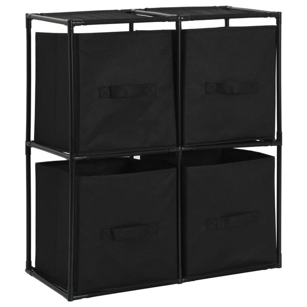 Hoiukapp nelja kangast korviga, must, 63 × 30 × 71 cm, teras