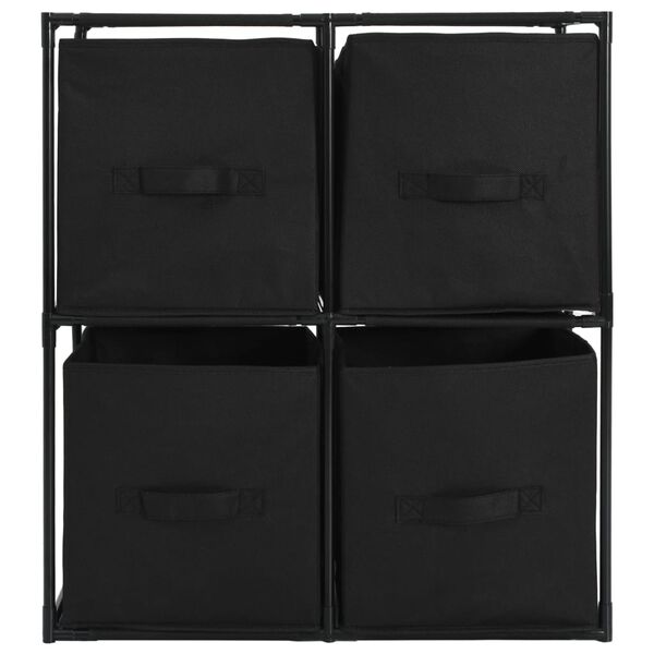 Hoiukapp nelja kangast korviga, must, 63 × 30 × 71 cm, teras