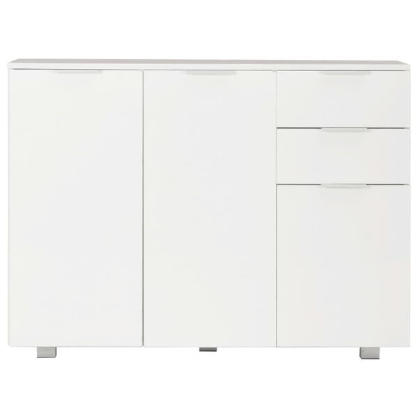 Puhvetkapp kõrgläikega valge 107 × 35 × 80,5 cm