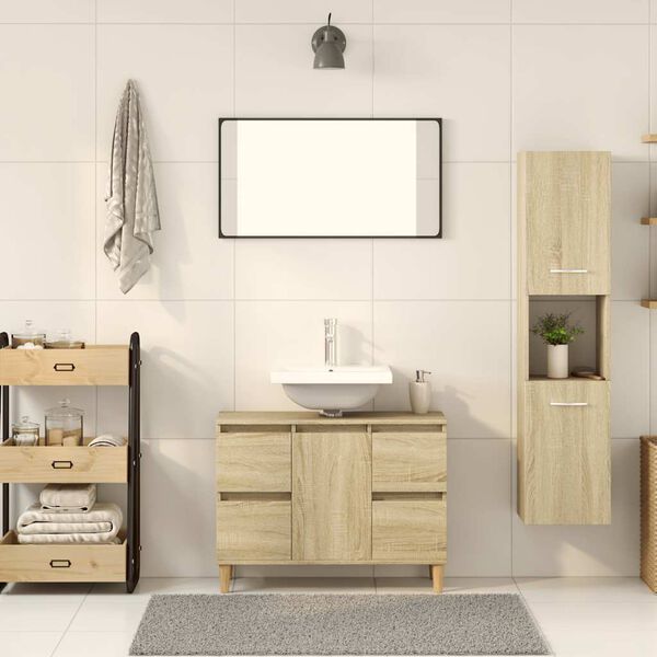 Vannitoakapp, Sonoma tamm, 30 × 30 × 130 cm, tehispuit