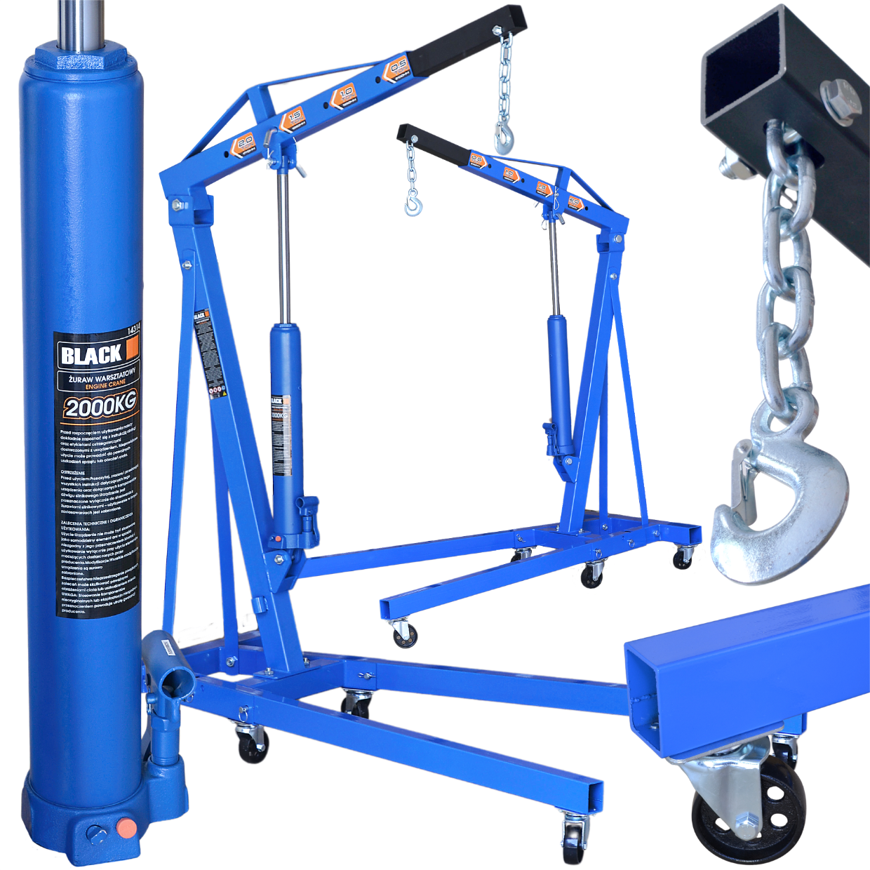 2 t kokkupandav automootorikraana Blacktools 14362