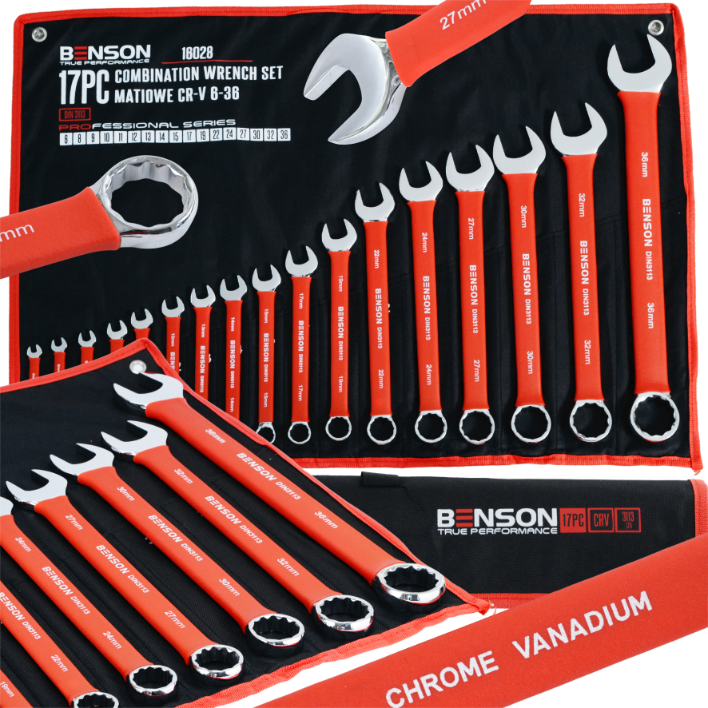 Benson by Black 17-osaline leht-silmusvõtmete komplekt 6–36 mm 16028