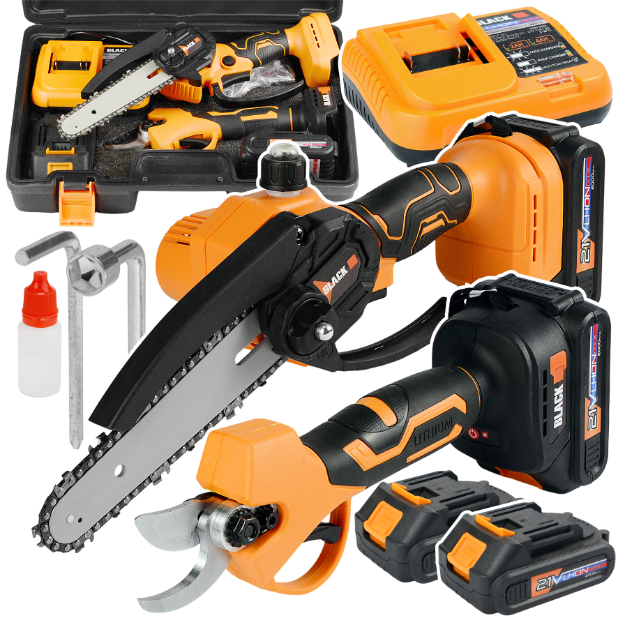 Blacktools 2-ühes akutoitel tööriistakomplekt: minikettsaag ja oksakäärid, 2 × 2 Ah akut 53757
