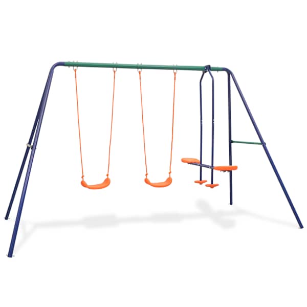 Kiigekomplekt 4 istmega, oranž, 324 × 155 × 182 cm – mudel 91358