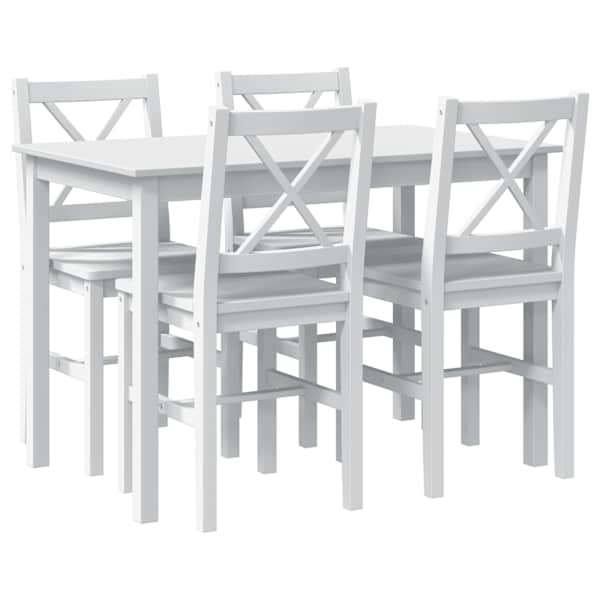 5-osaline söögitoakomplekt, valge