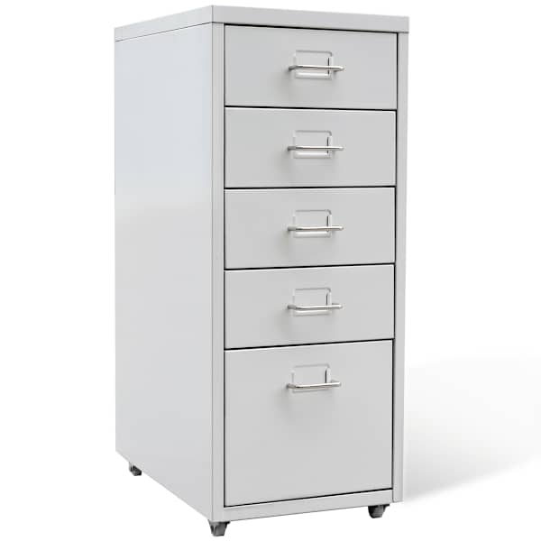 Metallist kontorikapp 5 sahtliga, hall 68,5 cm, teras
