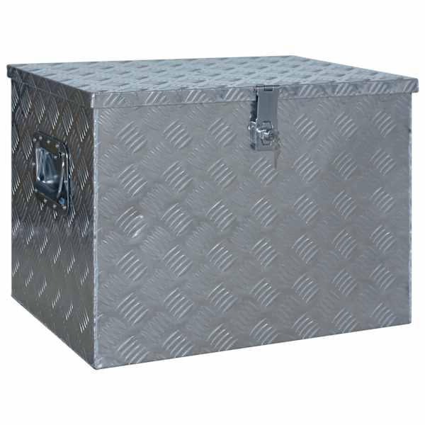 Alumiiniumist kast 610 × 430 × 455 mm, hõbedane