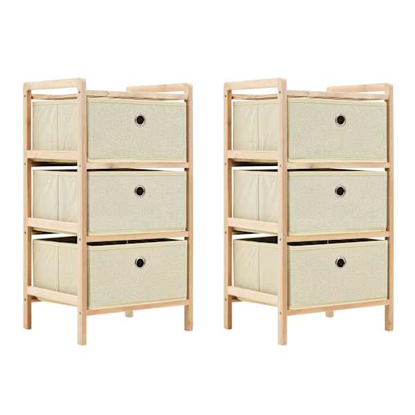 Hoiuriiulid 3 riidest korviga, 2 tk, seedripuu, beež