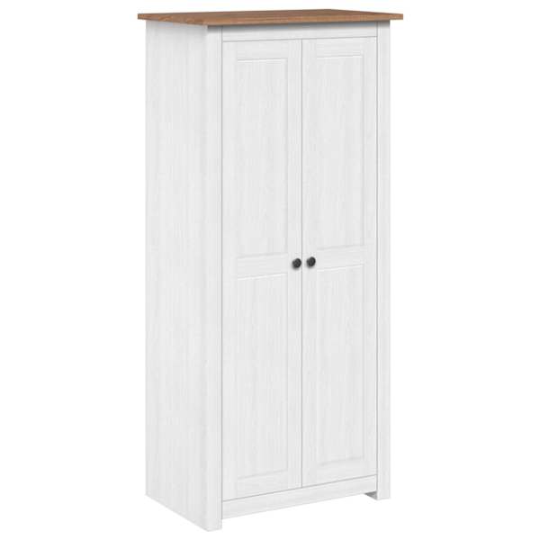 Riidekapp valge 80 × 50 × 171,5 cm mänd, Panama sari