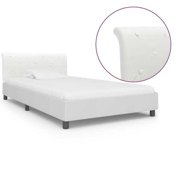 Voodiraam, valge, 100 × 200 cm — mudel 284871