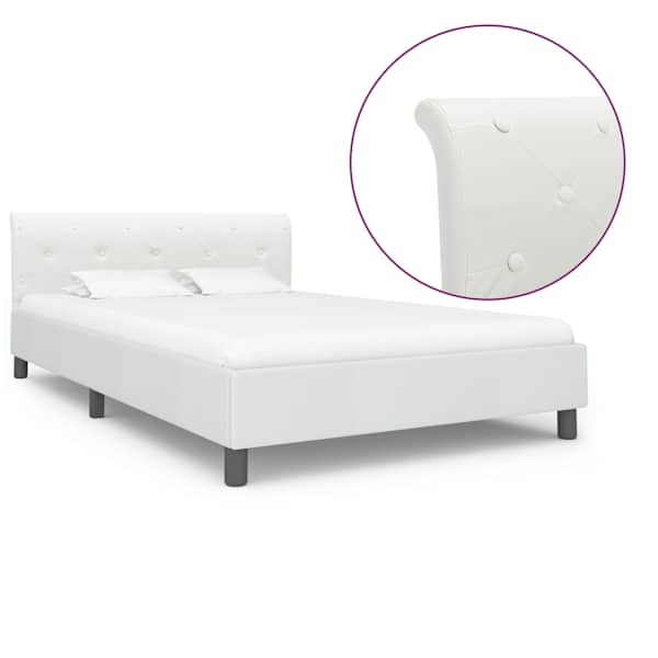 Voodiraam, valge, 140 × 200 cm — mudel 284873