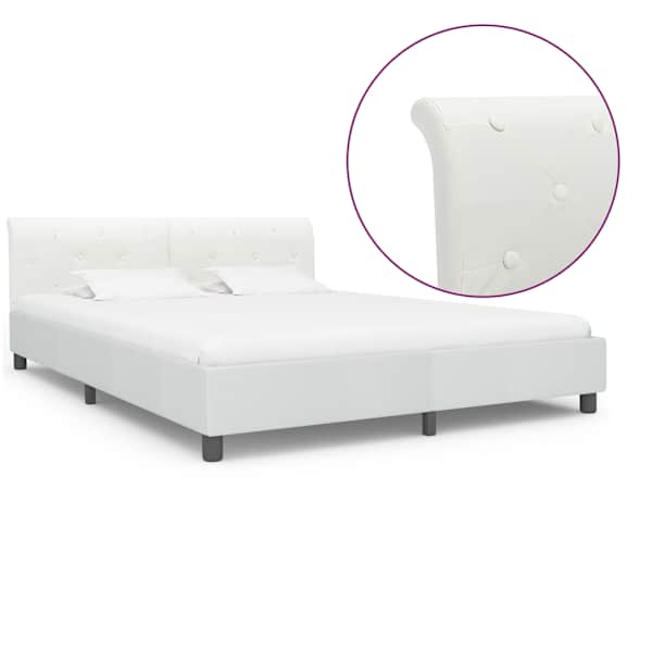 Voodiraam, valge, 180 × 200 cm — mudel 284875