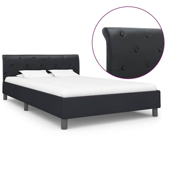 Voodiraam, must, 120 × 200 cm — mudel 284878