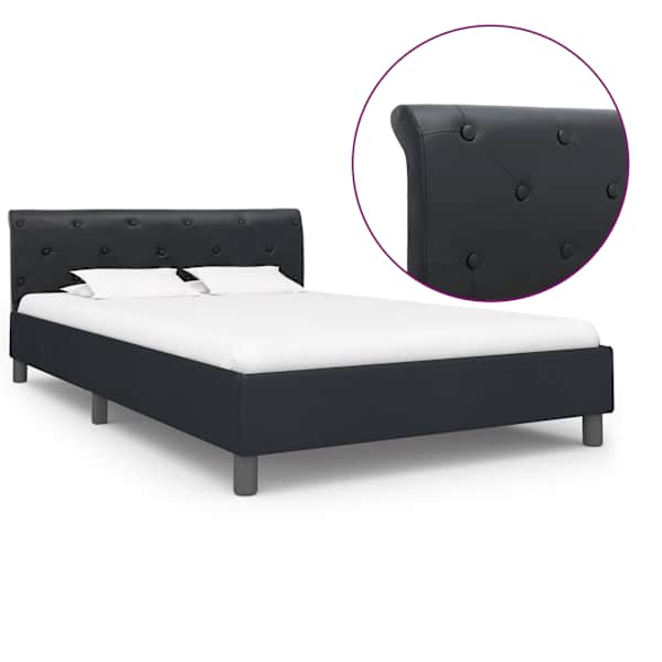 Voodiraam, must, 140 × 200 cm — mudel 284879