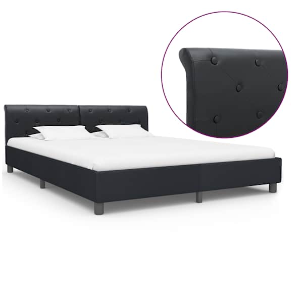 Voodiraam, must, 160 × 200 cm — mudel 284880