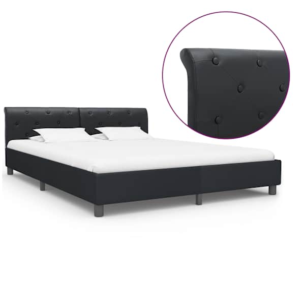 Voodiraam, must, 180 × 200 cm — mudel 284881