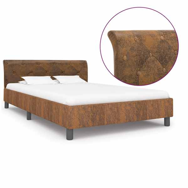 Voodiraam, pruun, 140 × 200 cm — mudel 284891