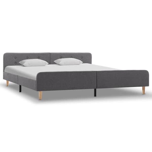 Voodiraam, helehall, 180 × 200 cm, kangas — mudel 284905
